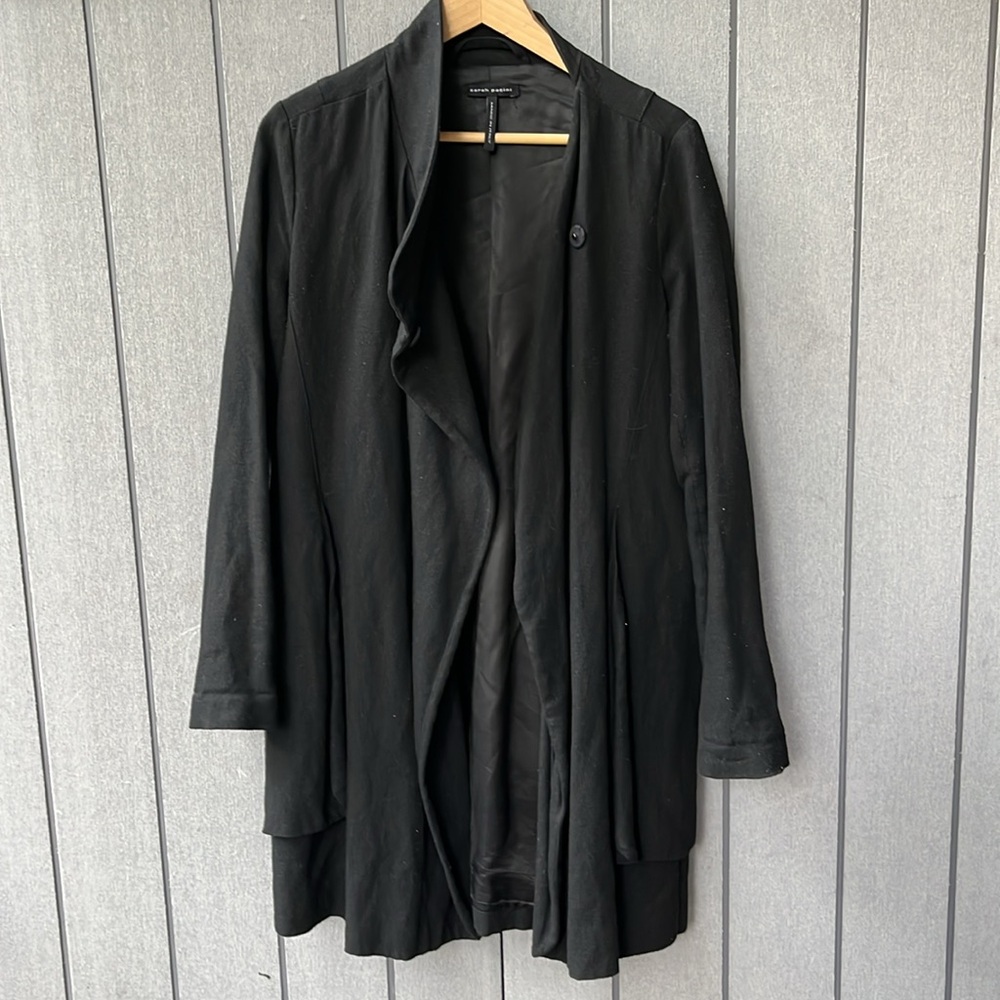 SARAH PACINI black wool blend jacket, size 0/XS - Picture 6 of 13
